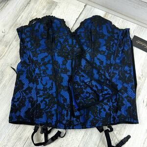 Fredericks of Hollywood womens 38 imogen pearl corset and panties set lingerie